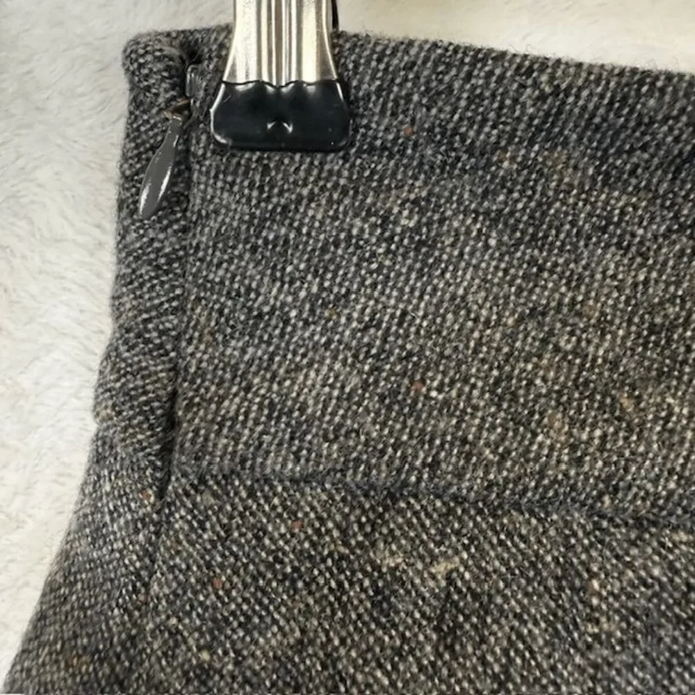Rag & Bone 100% Wool Tweed Mini Skirt Charcoal Confetti Side Zipper Size 25 (XS)
